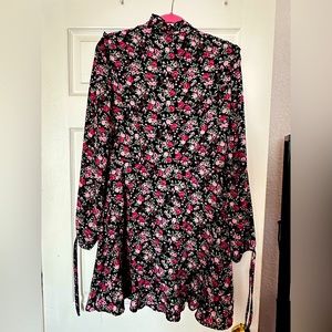 Divided Floral Long Sleeve Dress